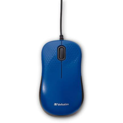 Mouse VERBATIM Silencioso Alámbrico Óptico - Azul