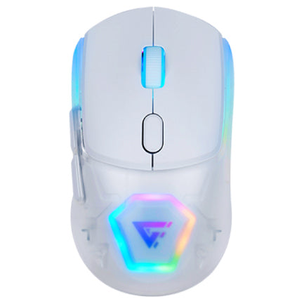 MOUSE GAME FACTOR MOW700 CARCASAS INTERCAMBIABLES 2.4G+BT PIXART 3395 26.000 DPI RGB BLANCO