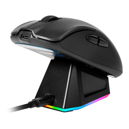 MOUSE GAME FACTOR MOW800 INALAMBRICO WIRELESS 2.4G BT PIXART 3395 26.000 DPI 4K HZ BASE RGB ULTRALIGERO 56G NEGRO