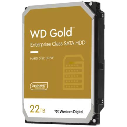 Disco Duro Interno Western Digital Gold Enterprise 22TB 3.5" 7200RPM SATA lll 6Gbit/s Caché 256MB para Data Center