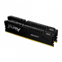 MEMORIA RAM KINGSTON DIMM DDR5 32GB 2X16GB 5200MT/S FURY BEAST BLACK CL40 288PIN 1.25V C/DISIPADOR DE CALOR P/PC/GAMER/ALTO RENDIMIENTO KIT 2 KF552C40BBK2-32