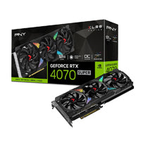 TARJETA DE VIDEO PNY GEFORCE RTX 4070 SUPER VERTO TRIPLE FAN XLR8 ARGB OC / 12GB GDDR6 / DP 1.4A / HDMI 2.1 / PCIE 4.0 X16 / GAMA ALTA / GAMER