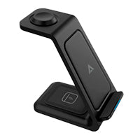 CARGADOR DE ESCRITORIO ACTECK ENERGON S-MATE CI720 / INALAMBRICO / IPHONE - SAMSUNG - CARGA QI / 3W - 15W / PARA 3 DISPOSITIVOS / CONEXION USB C / NEGRO / AC-937153