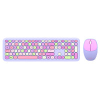 KIT 2 EN 1 TECLADO Y MOUSE INALAMBRICO CREATOR CHIC MK47 / 110 TECLAS / MEMBRANA / RATON OPTICO / USB 2.4 GHZ / 2 BOTONES SCROLL / MORADO / AC-935173