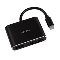 ADAPTADOR ACTECK SHIFT PLUS AV420 / USB C - HDMI VGA / 4K / 10 CM / NEGRO / AC-934657