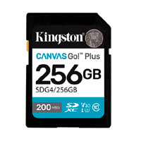 MEMORIA FLASH SD KINGSTON SDXC CANVAS GO PLUS 256GB 200MB/S C10 UHS-I U3 V30 (SDG4/256GB)