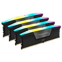 MEMORIA RAM CORSAIR DDR5 VENGEANCE RGB 96GB 4 X 24GB 6400MT/S CL32 BLACK CMH96GX5M4B6400C32