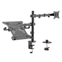 SOPORTE ACTECK ENFORCE ZONE SM480 / PARA MONITOR 17-32 PULG Y LAPTOP 10-15.6 PULG / ARTICULADO / PARA ESCRITORIO / INCLINACION Y GIRO AJUSTABLE / MAX 9KG MONITOR - 4 KG LAP / NEGRO / AC-939652