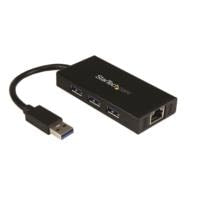 HUB USB 3.0 DE ALUMINIO CON CABLE - CONCENTRADOR DE 3 PUERTOS USB CON ADAPTADOR DE RED ETHERNET GIGABIT EXTERNO - STARTECH.COM MOD. ST3300GU3B