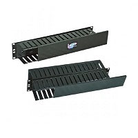 ORGANIZADOR DE CABLES NORTH SYSTEM 2 U.R. SENCILLO HORIZONTAL 19 PULGADAS DUCTO 3X3 PULGADAS NEGRO LISO