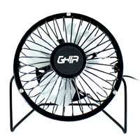 MINI VENTILADOR DE ESCRITORIO GHIA METALICO COLOR NEGRO ALIMENTACION USB