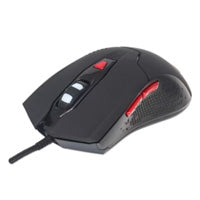 MOUSE OPTICO GAMING,MANHATTAN,176071, USB 6 BOTONES NEGRO C/LUZ