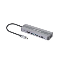DOCKING USB, MANHATTAN, 153928, -C  7 PTOS, HDMI, RED, USB-C PD/2XUSBV3.2, SD/MICRO SD