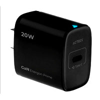 CARGADOR DE PARED ACTECK ENERGON PRIME CP415 / 20W / USB C / CARGA RAPIDA / NEGRO / AC-937122