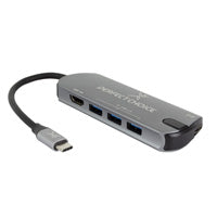 ADAPTADOR HUB CONECTOR USB TIPO C CON 3 PUERTOS USB A HEMBRA / 1 HDMI PERFECT CHOICE - GRIS