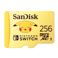 MEMORIA SANDISK MICRO SDXC 256GB NINTENDO SWITCH POKEMON PIKACHU 100MB/S 4K U3 V30 SDSQXAO-256G-GN6ZK