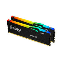 MEMORIA RAM KINGSTON DIMM DDR5 32GB 2X16GB 6000MT/S FURY BEAST BLACK RGB EXPO CL36 288PIN 1.35V C/DISIPADOR DE CALOR P/PC/GAMER/ALTO RENDIMIENTO KIT 2 KF560C36BBE2AK2-32